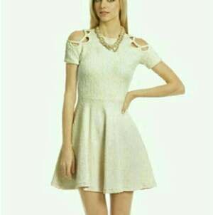 Opening Ceremony Ivory Textured Cookie Cutter Perfection Mini Dress 0